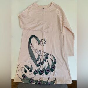 Tea Collection Pink Dress with Peacock Design